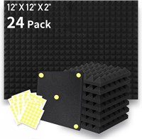 Focusound 24 Packs Acoustic Foam Panels Pyramid
