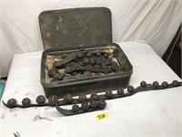 Antique Tin With Vintage Sleigh Bells