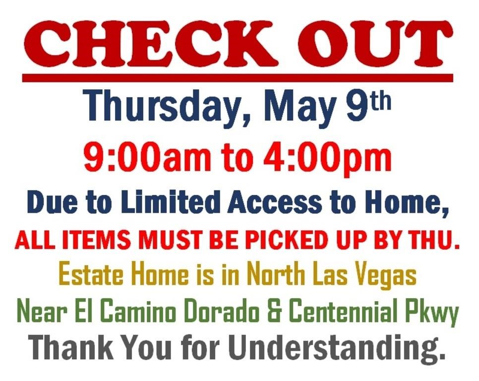 Wed.@6:00pm - El Dorado Estate Timed Online Auction 5/8
