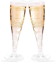30 Pack Clear Plastic Flutes  5 Oz  for Parties