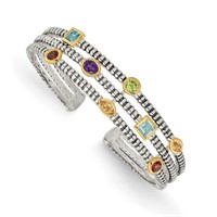 Silver 14 Kt Multi Natural Gemstone Bracelet