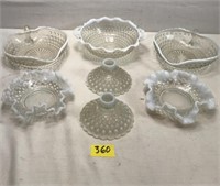 Vintage Moonstone Opalescent Hobnail Glassware