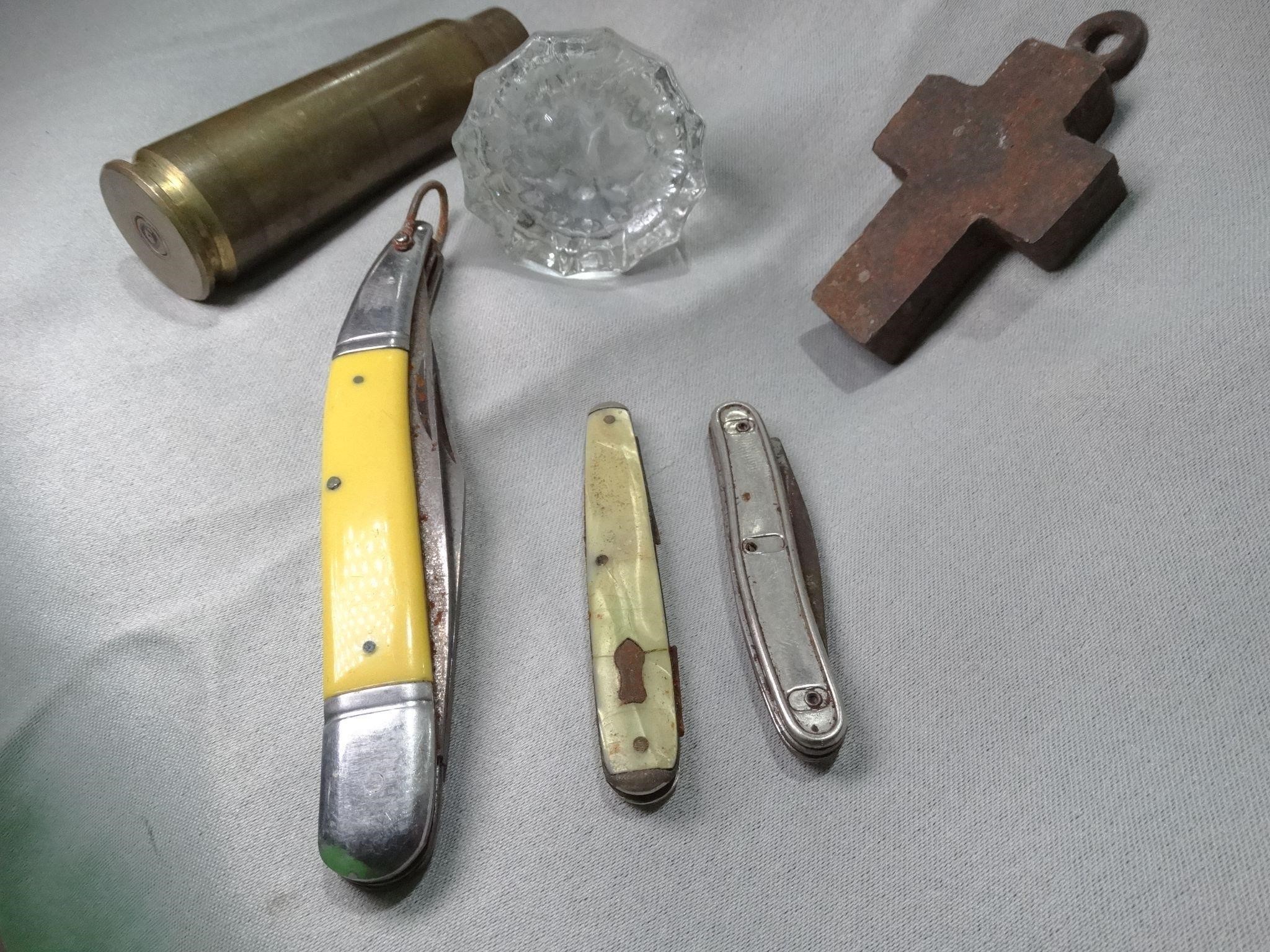 Iron Cross Knifes Glass Handle Casing Lot