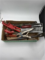 Small Vise, Pliers, Pry Bars & Misc Tools
