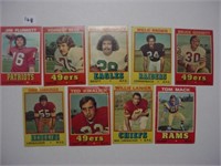 18 different 1974 Wonder Bread football cards