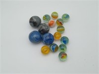 Swirl shooter marbles and mixed lot marbles