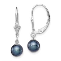 Sterling Silver Rhodium-plated Pearl Earrings