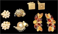Vintage Clip Earrings and Cuff Links