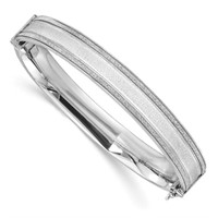 Sterling Silver  Glitter Hinged Bangle Bracelet