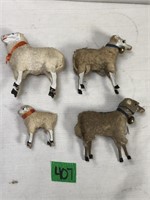 Antique Wooden Lambs/Sheep