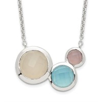 Sterling Silver Multi Color Chalcedony Necklace
