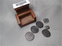 Wood Trinket Box w/ Inspirational Tokens