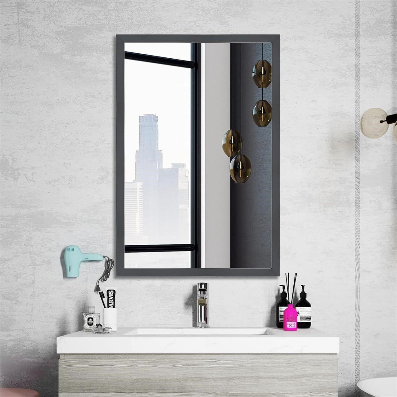 BOMINICA Wall Mirror  Black  24x36 for Vanity