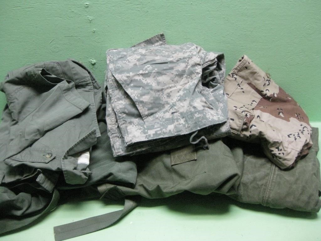Three Canvas Bags, Two Pants & One Shirt -Military