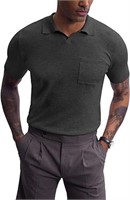 Mainfini Men's Knit Button Polo Shirts, XXL