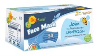 BeeSure BE2100W Ear Loop Face Masks, White (Pack