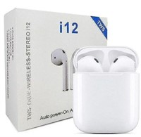 I12 White Wireless Earphones With Bluetooth 5.0