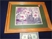 Wood Framed Art Picture 13-1/2"x10-12" Signed