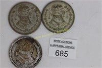 Mexican Silver Coins / 1959/61/63