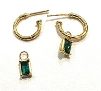 Sterling Silver Austrian Emerald Crystal Earrings