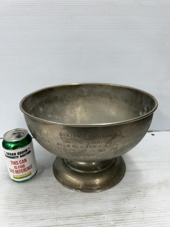 Silver in brass Horton E Roeder bowl