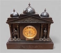 EARLY 20th CENTURY SLATE CASED MANTLE CLOCK