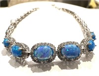 Silver Opal Austrian Crystal Creation Bracelet