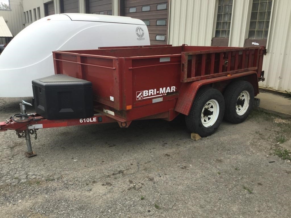 Bri-Mar 610LE 10’ dump trailer, 3 way tailgate,