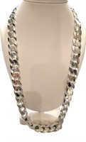 Sterling Silver 16 MM Cuban Link Necklace