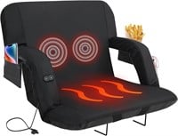 Heated Massage Stadium Seat 25in-Black