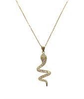 Sterling Silver Snake Design Fancy Link Necklace