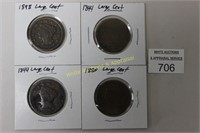 1844 > 1850 Large Cent Coins (4)