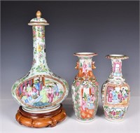 Group of 3 Guangcai Vases