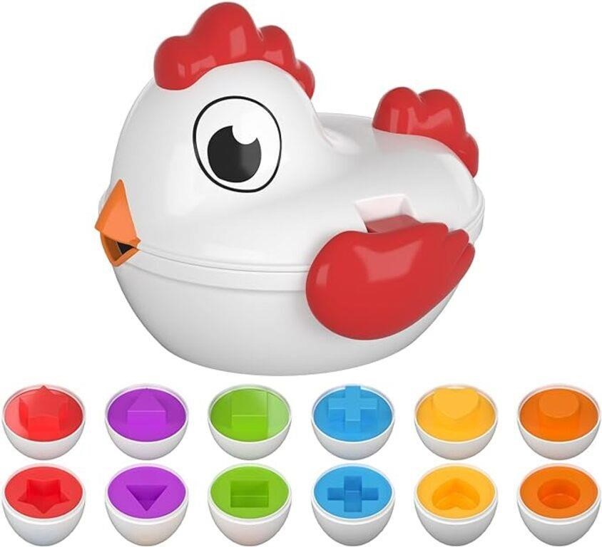 TEMI Toddler Chicken Easter Eggs Toys - Color Matc
