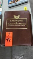 Gold replicas of U.S. stamps book full