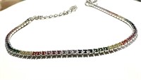 Silver Austrian Multi Sapphire Crystal Bracelet