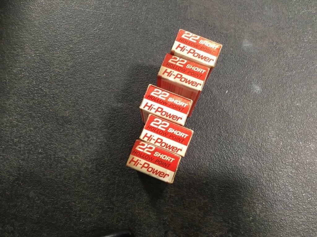 5 boxes of Federal .22 shorts “high power”