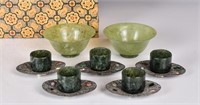 Group of Jade Carved Cups & Bowls