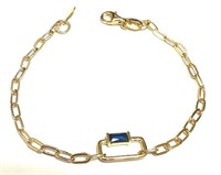 Silver Austrian Blue Crystal Modern Bracelet