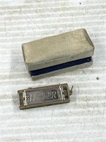Hohner mini harmonica with case