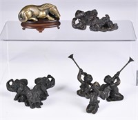 Group of 4 Assorted Bronze Ornaments