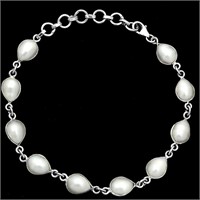 Sterling Silver Natural Fresh Water Pearl Bracelet