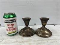 Weighted Sterling candlestick holders