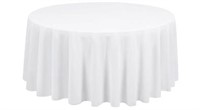 White Round Tablecloth 229 cm,Polyester Round Tabl