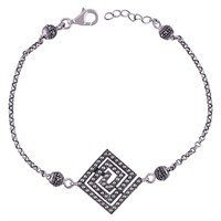 Silver Marcasite Geometric Design Bracelet
