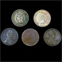 [5] Varied US Cents (1862, 1863, 1867, 1914-S,