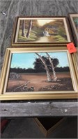 4 framed canvas paintings