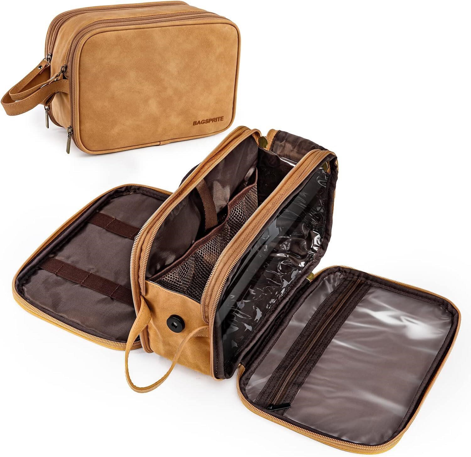Toiletry Bag  Travel Dopp Kit - Medium Brown