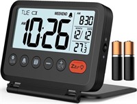 MeesMeek Digital Travel Alarm Clock, Black, 3.54 i