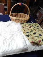 Wicker Basket, Pillowcase & More